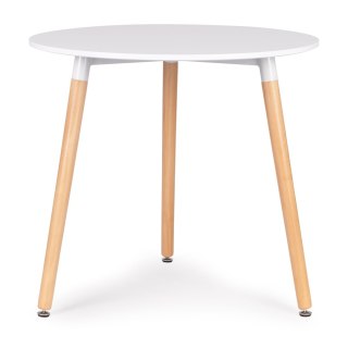Stół Okrągły Skandynawski 80 Cm – Bukowe Nogi, Matowy Blat ModernHome