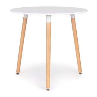 Stół Okrągły Skandynawski 80 Cm – Bukowe Nogi, Matowy Blat ModernHome