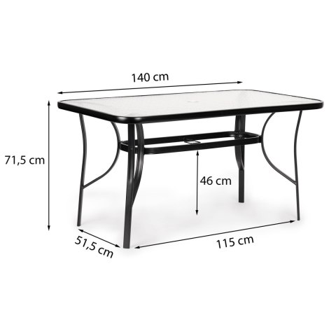 Stół Ogrodowy Szklany 140x80 Cm – Na Taras I Balkon MultiGarden Stół Ogrodowy Szklany 140x80 Cm – Na Taras I Balkon MultiGarden