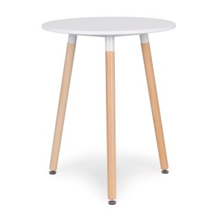 Nowoczesny Stolik Skandynawski 60 Cm – Bukowe Nogi, Matowy Blat ModernHome