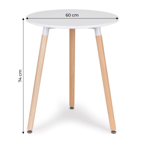 Nowoczesny Stolik Skandynawski 60 Cm – Bukowe Nogi, Matowy Blat ModernHome