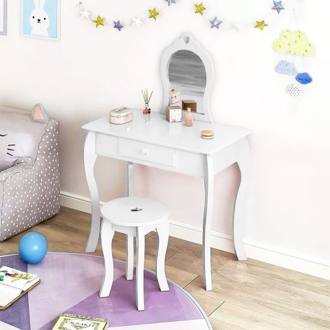 Drewniana Toaletka Z Taboretem ECOTOYS – Idealna Dla Małych Księżniczek Drewniana Toaletka Z Taboretem ECOTOYS – Idealna Dla Małych Księżniczek