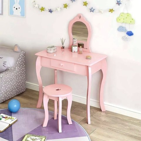Drewniana Toaletka Z Taboretem ECOTOYS – Idealna Dla Małych Księżniczek Drewniana Toaletka Z Taboretem ECOTOYS – Idealna Dla Małych Księżniczek