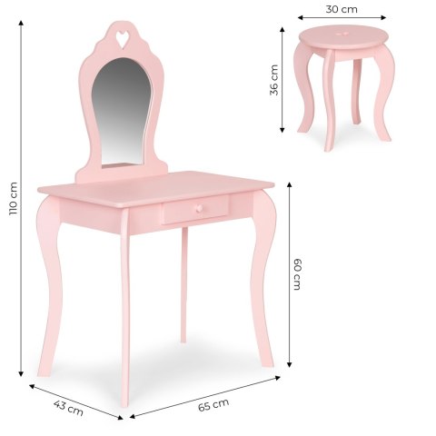Drewniana Toaletka Z Taboretem ECOTOYS – Idealna Dla Małych Księżniczek Drewniana Toaletka Z Taboretem ECOTOYS – Idealna Dla Małych Księżniczek
