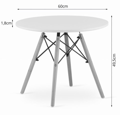 Nowoczesny Okrągły Stolik kawowy Skandynawski – Blat 60 Cm, Bukowe Nogi Nowoczesny Okrągły Stolik kawowy Skandynawski – Blat 60 Cm, Bukowe Nogi