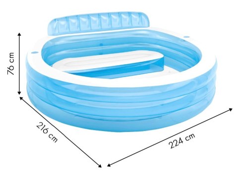 Dmuchany Basen z Siedziskiem INTEX 57190 229x224 cm Idealny dla Rodziny Dmuchany Basen z Siedziskiem INTEX 57190 229x224 cm Idealny dla Rodziny