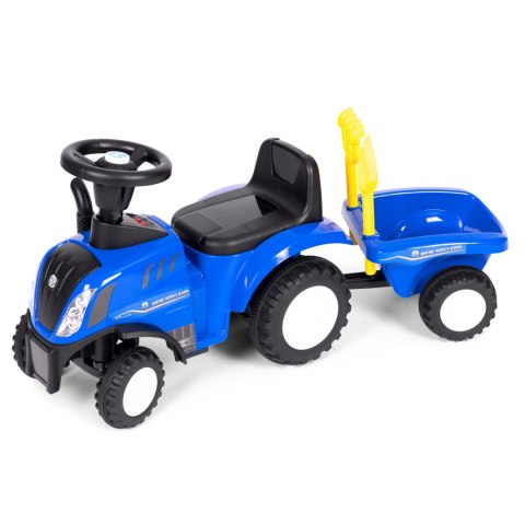 Traktor Jeździk New Holland z przyczepką i Akcesoriami Niebieski