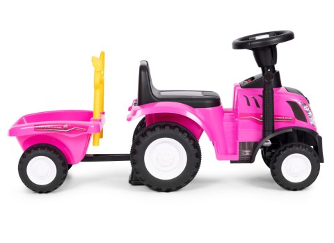 Traktor Jeździk New Holland z przyczepką i Akcesoriami Różowy Traktor Jeździk New Holland z przyczepką i Akcesoriami Różowy
