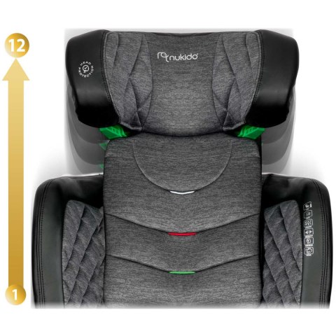 Fotelik samochodowy Nukido Louis ISOFIX i-Size (15-36 kg) - szary