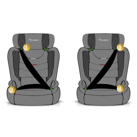 Fotelik samochodowy Nukido Louis ISOFIX i-Size (15-36 kg) - szary