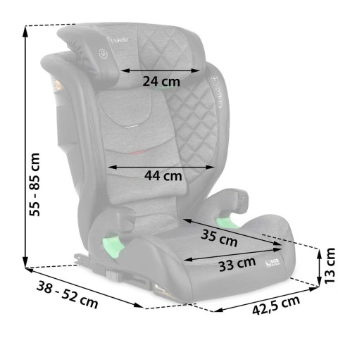 Fotelik samochodowy Nukido Louis ISOFIX i-Size (15-36 kg) - szary