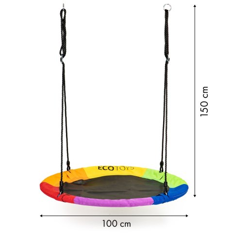 Huśtawka ogrodowa bocianie gniazdo 100cm ECOTOYS wielokolorowa Huśtawka ogrodowa bocianie gniazdo 100cm ECOTOYS wielokolorowa