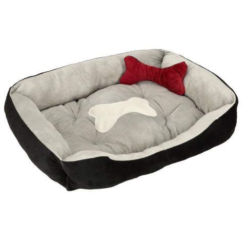Legowisko Dla Psa Kota Kik 60x45x15 Cm Czarno-Szare Legowisko Dla Psa Kota Kik 60x45x15 Cm Czarno-Szare