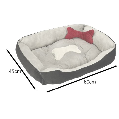 Legowisko Dla Psa Kota Kik 60x45x15 Cm Czarno-Szare Legowisko Dla Psa Kota Kik 60x45x15 Cm Czarno-Szare