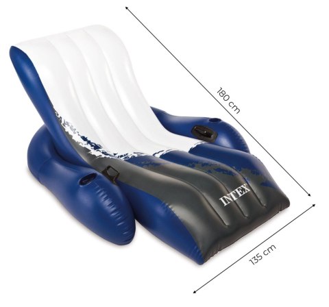 Dmuchany Fotel Plażowy 2w1 Intex 58868 180x135cm – Idealny Na Wodę i Plażę