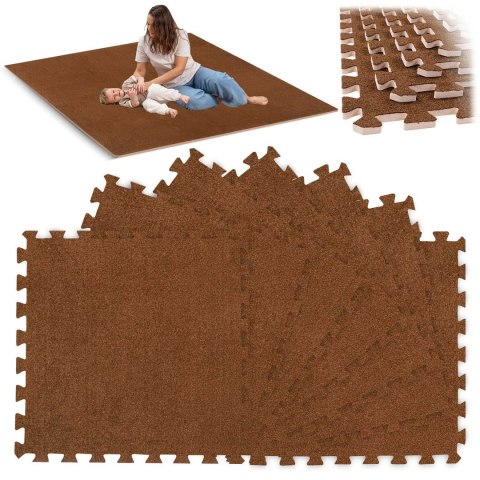 Mata Piankowa Puzzle Massido – 6 Szt., 60x60 cm, Brązowa Mata Piankowa Puzzle Massido – 6 Szt., 60x60 cm, Brązowa