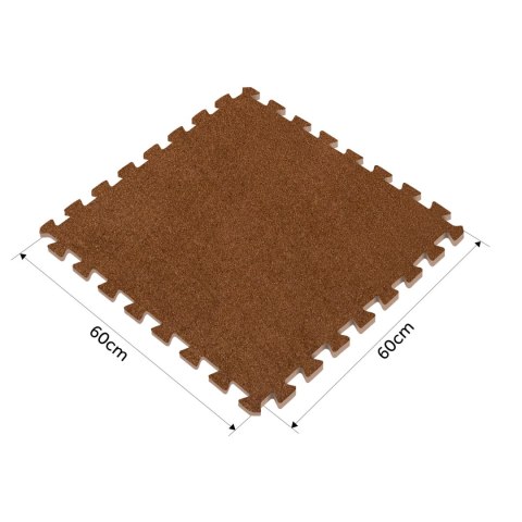 Mata Piankowa Puzzle Massido – 6 Szt., 60x60 cm, Brązowa Mata Piankowa Puzzle Massido – 6 Szt., 60x60 cm, Brązowa