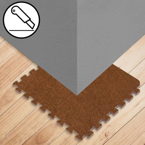 Mata Piankowa Puzzle Massido – 6 Szt., 60x60 cm, Brązowa Mata Piankowa Puzzle Massido – 6 Szt., 60x60 cm, Brązowa