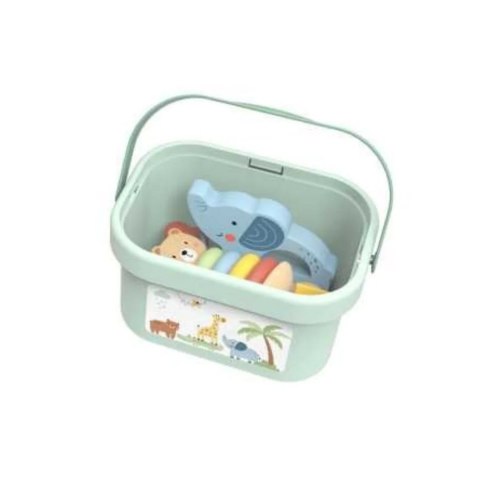 WOOPIE GREEN Pudełko Sorter Box 3w1 Klocki Piramidka Słonik FSC WOOPIE GREEN Pudełko Sorter Box 3w1 Klocki Piramidka Słonik FSC