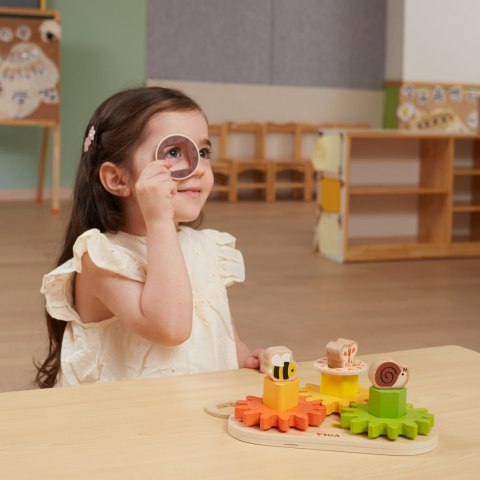 Drewniany Sorter Viga Kształty i Mechanizmy – Montessori Koła Zębate