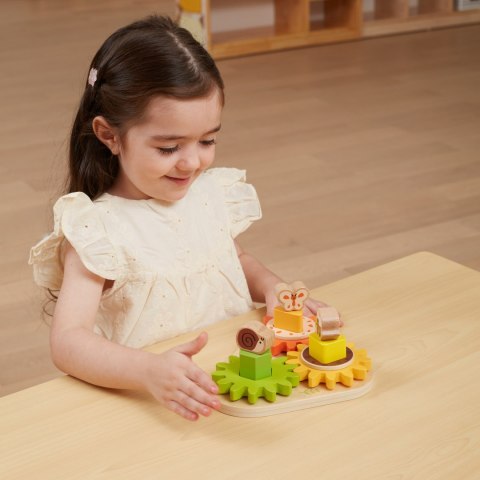 Drewniany Sorter Viga Kształty i Mechanizmy – Montessori Koła Zębate