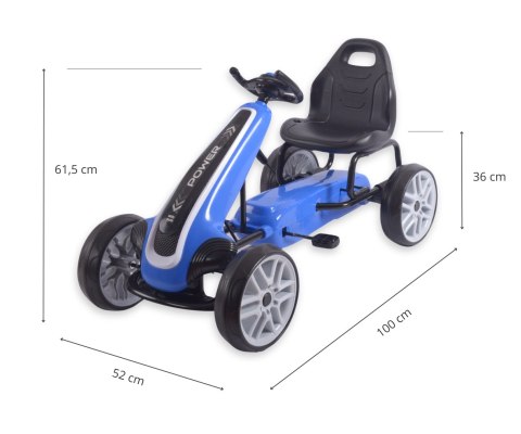 Gokart na pedały Power Blue Milly Mally Gokart na pedały Power Blue Milly Mally