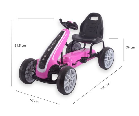 Gokart na pedały Power Pink Milly Mally Gokart na pedały Power Pink Milly Mally