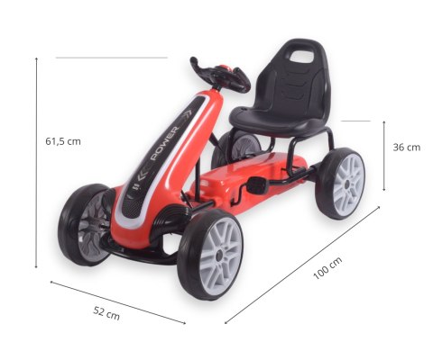 Gokart na pedały Power Red Milly Mally Gokart na pedały Power Red Milly Mally