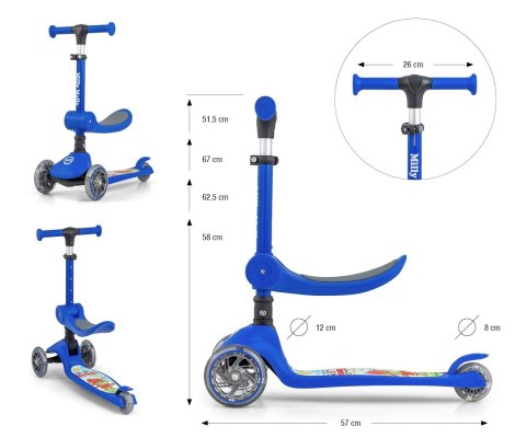 Scooter Fuzzy Blue Milly Mally Scooter Fuzzy Blue Milly Mally