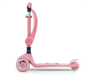 Hulajnoga dla dziecka 2w1 FUZZY Pink Milly Mally z siedziskiem LED