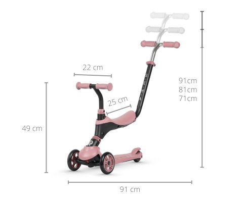 Qplay Hulajnoga Sema 3w1 Pink Qplay Hulajnoga Sema 3w1 Pink