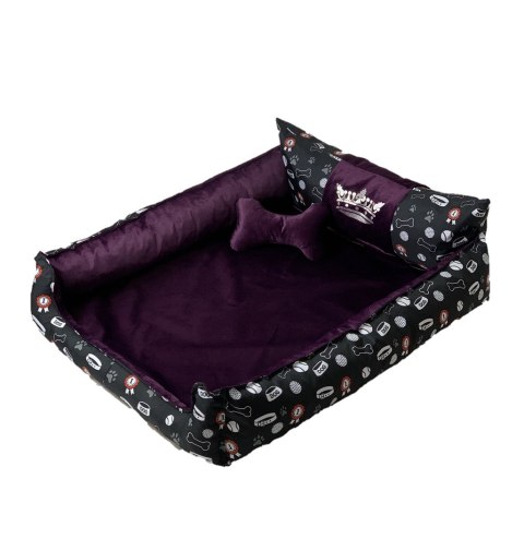 GO GIFT Korona Legowisko dla psa i kota L - fioletowy - 90x75x16 cm - 3 rozmiary GO GIFT Korona Legowisko dla psa i kota L - fioletowy - 90x75x16 cm - 3 rozmiary