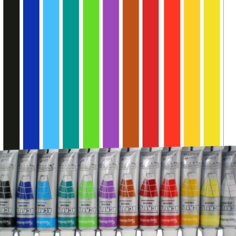 Zestaw Farb Akrylowych – 12 Kolorów W Tubkach 6 ml Zestaw Farb Akrylowych – 12 Kolorów W Tubkach 6 ml