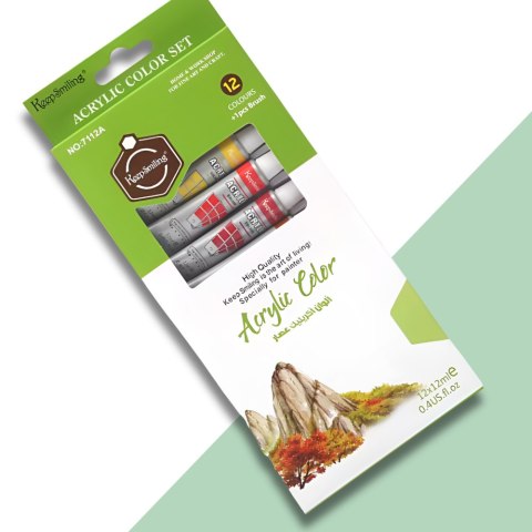 Zestaw Farb Akrylowych – 12 Kolorów W Tubkach 6 ml Zestaw Farb Akrylowych – 12 Kolorów W Tubkach 6 ml