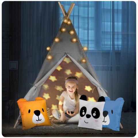 Namiot tipi wigwam dla dzieci ze światełkami Nukido - szary Namiot tipi wigwam dla dzieci ze światełkami Nukido - szary
