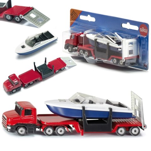 Siku Laweta z łodzią – metalowy model kolekcjonerski S1613 Siku Laweta z łodzią – metalowy model kolekcjonerski S1613