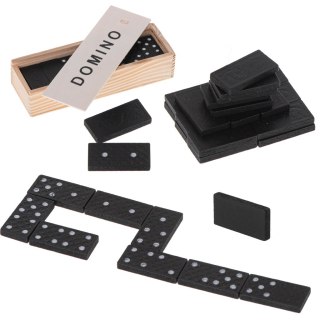 Domino drewniane gra rodzinna edukacyjna z etui klocki z drewna do gry