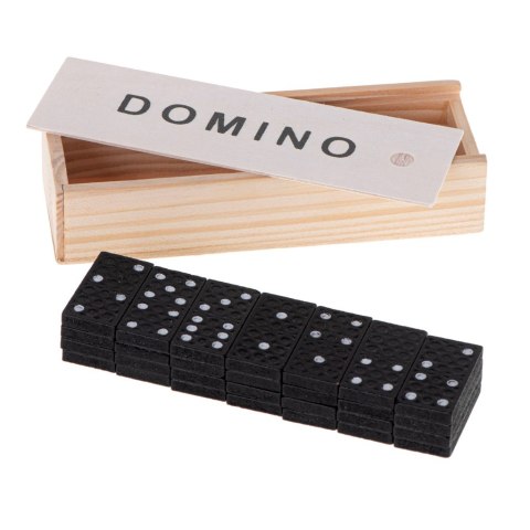 Domino drewniane gra rodzinna edukacyjna z etui klocki z drewna do gry