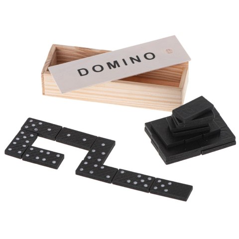Domino drewniane gra rodzinna edukacyjna z etui klocki z drewna do gry