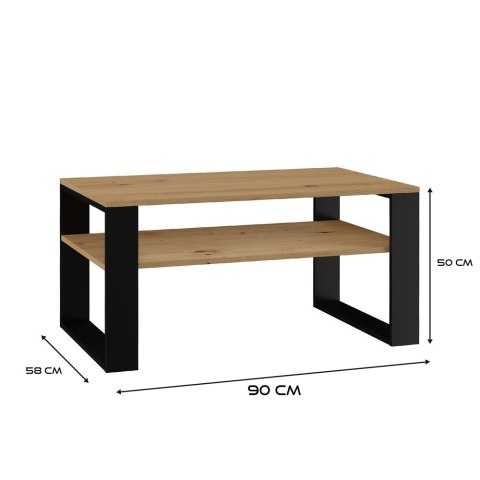Ława Stolik Kawowy Modern Dąb Artisan – Czerń Ława Stolik Kawowy Modern Dąb Artisan – Czerń