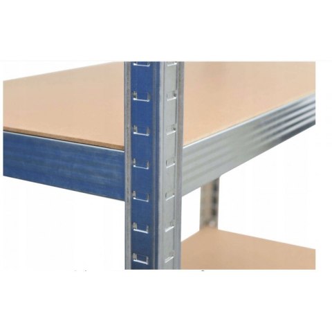 Narożny Regał Magazynowy 180x90x30 cm – Stal Ocynkowana, MDF