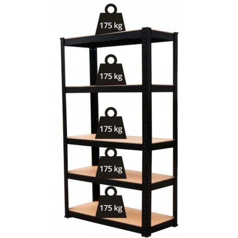 Regał Magazynowy 180x90x30 cm – Stal Ocynkowana, MDF