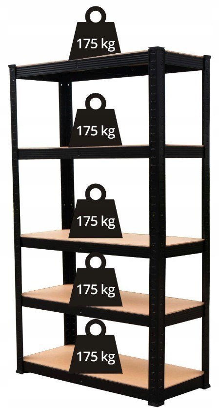 Regał Magazynowy 180x90x40 cm – Stal Ocynkowana, MDF