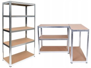 Regał Magazynowy 150x70x30 cm – Stal Ocynkowana, MDF