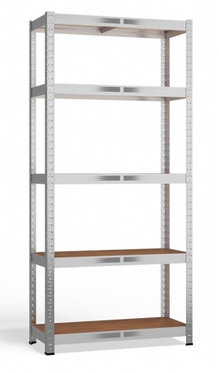 Regał Magazynowy 150x70x30 cm – Stal Ocynkowana, MDF