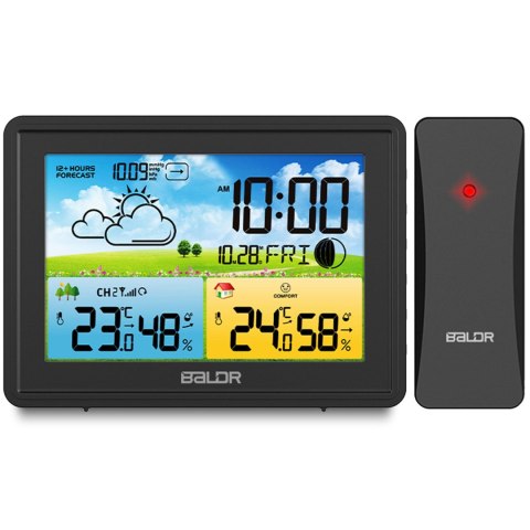 Stacja Pogodowa Bezprzewodowa DCF77 Czujnik Higrometr LED