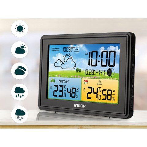 Stacja Pogodowa Bezprzewodowa DCF77 Czujnik Higrometr LED