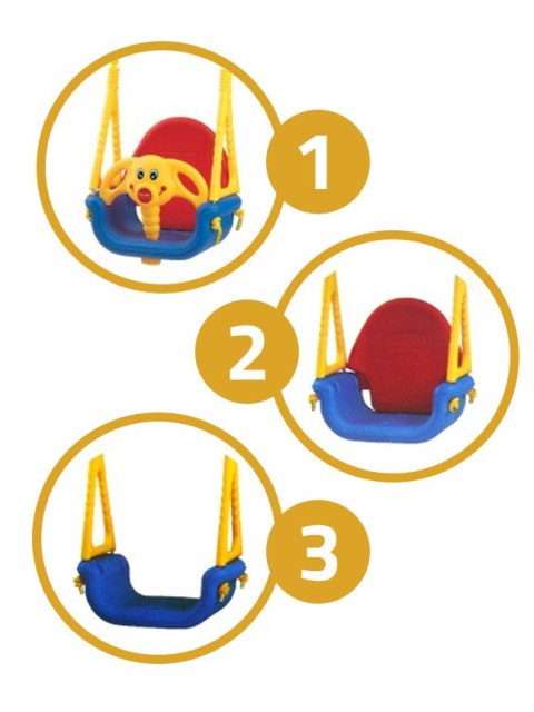 Huśtawka kubełkowa modułowa 3w1 Edu-Play Jumbo - do domu i ogrodu Huśtawka kubełkowa modułowa 3w1 Edu-Play Jumbo - do domu i ogrodu