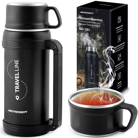 Termos próżniowy turystyczny z paskiem Berdsen BD-781 1500 ml Termos próżniowy turystyczny z paskiem Berdsen BD-781 1500 ml