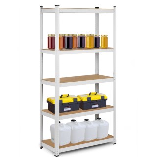 Regał Magazynowy Metalowy 180x90x40 Humberg 5 Półek 175kg Biały